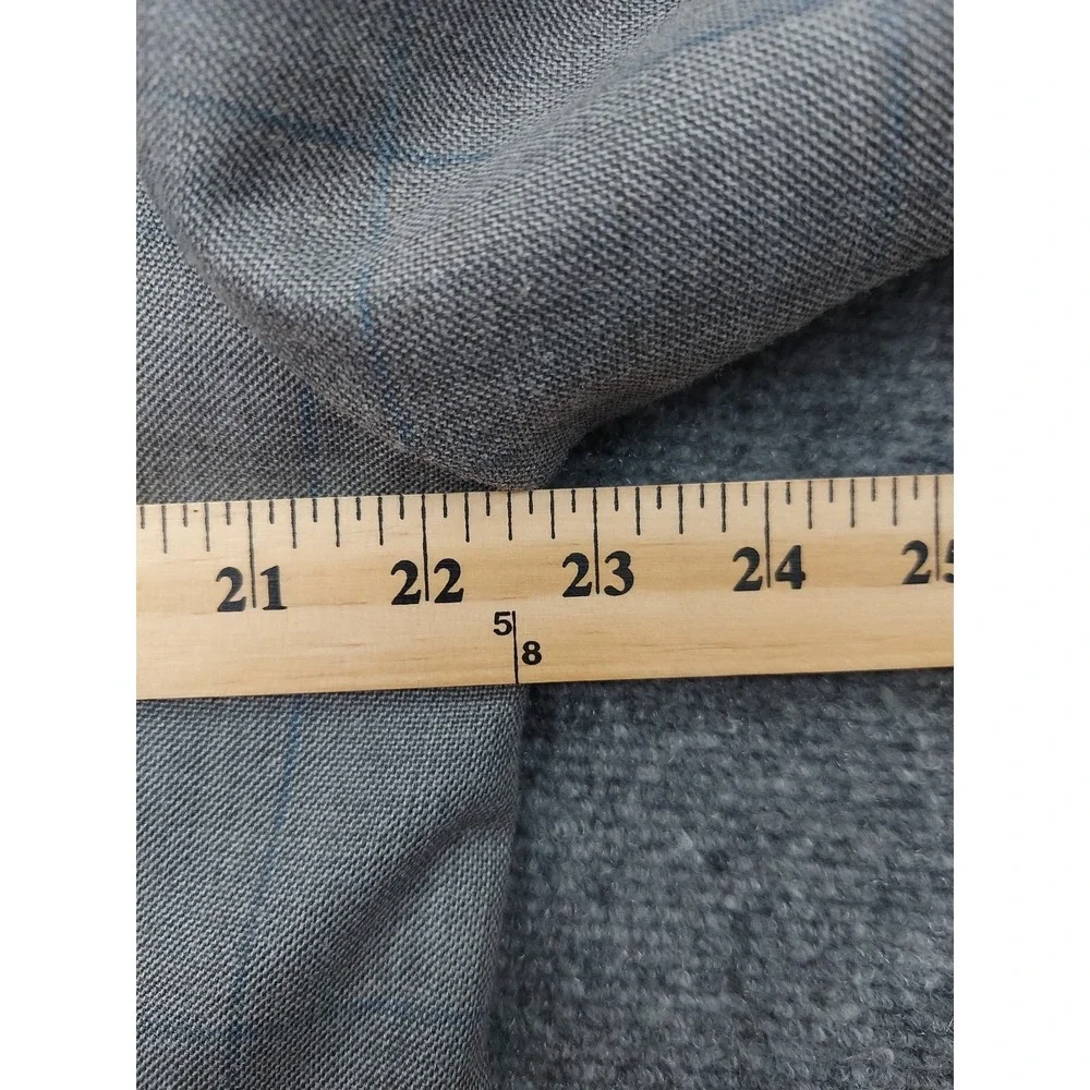 Ralph Lauren Jacket Blazer Mens 42 L Gray Plaid Silk Wool 2 Button Sport Coat